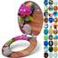SANFINO® Premium WC Sitz mit Absenkautomatik – hochwertige Toilettendeckel aus Holz, viele bunte Motive, hoher Sitzkomfort, einfache Montage inklusive Montageanleitung – "Orchid"