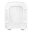 WOLTU Toilettendeckel, WC Sitz Toilettensitz mit Absenkautomatik, Fast Fix/Schnellbefestigung, Duroplast, Softclosee Beschichtung, WC Sitz Eckig Weiss