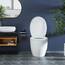 Toilettensitz, Soft Close Toilettensitze mit rutschfesten Sitzstoßstangen und Metallschrauben, passend für Standard-Rund-WC, Schnellverschluss, kein Slamme, Weiß - O Form