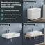 Aqua Bagno Waschbecken 70 cm eckig, Aufsatzwaschbecken mit Hahnloch & Überlauf, modernes Waschbecken Bad aus Keramik, weiß Hochglanz, dünner Rand, wandhängender Waschtisch für Badezimmer
