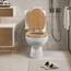 Angol Shiold Toilettensitz, länglicher Toilettensitz aus geformtem Holz, mit leise schließenden und schnell zu öffnenden Scharnieren, einfach zu installieren und leicht zu reinigen (länglich
