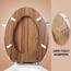 Angol Shiold Länglicher WC-Sitz, geformtes Holz, Scharniere aus Zinklegierung, einfach zu installieren und zu reinigen, knicksicher, natürlich