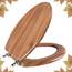 Angol Shiold Länglicher WC-Sitz, geformtes Holz, Scharniere aus Zinklegierung, einfach zu installieren und zu reinigen, knicksicher, natürlich