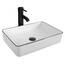 YU YUSING Aufsatzwaschbecken Keramik Waschbecken Bad Waschtisch, Rechteckig Handwaschbecken Waschschale mit Wasserhahn Set, Waschplätze für Badezimmer Küche Gäste WC, Weiß, 51 x 34.5 x 11 cm