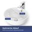 VILSTEIN® Keramik Waschbecken Oval [44CM] - Aufsatzwaschbecken Oval - Waschbecken Rund für Badezimmer & Gäste WC - Aufsatzwaschbecken Rund mit Überlauf - Handwaschbecken für Waschtisch - Bathroom Sink