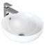 VILSTEIN® Keramik Waschbecken Oval [44CM] - Aufsatzwaschbecken Oval - Waschbecken Rund für Badezimmer & Gäste WC - Aufsatzwaschbecken Rund mit Überlauf - Handwaschbecken für Waschtisch - Bathroom Sink