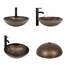 YU YUSING Waschbecken Aufsatzwaschbecken Hand Waschschale Wasserhahn Ablaufgarnitur Set, Waschplätze Glas für Bad Küche Gäste WC Badezimmer, 42 x 42 x 14 cm