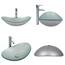 YU YUSING Aufsatzwaschbecken Waschbecken Glas Waschtisch, Oval Hand Waschschale mit Wasserhahn Set, Waschplätze für Badezimmer Bad Küche Gäste WC, Modern Silber,53 x 35 x 16 cm