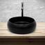 ML-Design Waschbecken aus Keramik in Schwarz Matt, Ø 35x12 cm, Runde Aufsatzwaschbecken, Moderne Waschtisch, Waschschale mit Abflussloch, Waschplatz Handwaschbecken, für das Badezimmer und Gäste-WC