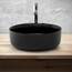 ML-Design Waschbecken aus Keramik in Schwarz matt Ø 360 x 120 mm, Runde Aufsatzwaschbecken, Moderne Waschtisch, Waschschale mit Abflussloch, Waschplatz Handwaschbecken, für Badezimmer/Gäste-WC