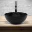 ML-Design Waschbecken aus Keramik in Schwarz Matt, Ø 32x13,5 cm, Runde Aufsatzwaschbecken, Moderne Waschtisch, Waschschale mit Abflussloch, Waschplatz Handwaschbecken, für das Badezimmer und Gäste-WC