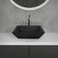 ML-Design Waschbecken aus Keramik in Schwarz matt 41x41x12 cm Quadratisch, Moderne Aufsatzwaschbecken, Design Waschtisch Aufsatz-Waschschale Waschplatz Handwaschbecken, für das Badezimmer und Gäste-WC