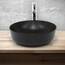 ML-Design Waschbecken aus Keramik in Schwarz matt Ø 415 x 135 mm, Runde Aufsatzwaschbecken, Moderne Waschtisch, Waschschale mit Abflussloch, Waschplatz Handwaschbecken, für Badezimmer/Gäste-WC