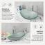 YU YUSING Aufsatzwaschbecken Waschbecken Glas Waschtisch, Oval Hand Waschschale mit Wasserhahn Set, Waschplätze für Badezimmer Bad Küche Gäste WC, Modern Silber,53 x 35 x 16 cm