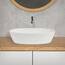 ECD Germany Waschbecken Waschtisch 505 x 385 x 135 mm aus Keramik Weiß Aufsatzbecken Aufsatzwaschbecken Handwaschbecken Aufsatzwaschtisch Spülbecken Becken Wasserfall Waschschale Waschschüssel