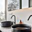 ML-Design Waschbecken aus Keramik in Schwarz matt Ø 360 x 120 mm, Runde Aufsatzwaschbecken, Moderne Waschtisch, Waschschale mit Abflussloch, Waschplatz Handwaschbecken, für Badezimmer/Gäste-WC
