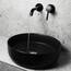 ML-Design Waschbecken aus Keramik in Schwarz matt Ø 415 x 135 mm, Runde Aufsatzwaschbecken, Moderne Waschtisch, Waschschale mit Abflussloch, Waschplatz Handwaschbecken, für Badezimmer/Gäste-WC