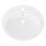 ML-Design Waschbecken Keramik Weiß glänzend 57x19,5x48,5cm Oval inkl Ablaufgarnitur Einbauwaschbecken mit Überlauf Badezimmer Aufsatzwaschbecken Einbauwaschtisch Waschschale Waschplatz Handwaschbecken