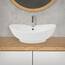 ML-Design Waschbecken aus Keramik Weiß glänzend 59x20,5x39,5 cm, Ovale Aufsatzwaschbecken, Moderne Waschtisch, Waschschale mit Abflussloch, Waschplatz Handwaschbecken, für das Badezimmer und Gäste-WC