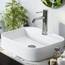 EMKE Aufsatzwaschbecken Keramik Waschbecken Bad 40 x 40 x 11 cm, Hängewaschbecken für Badezimmer Gäste WC, Waschtisch Handwaschbecken Klein Rechteckig Waschplatz Aufsatzbecken Waschschüssel Weiß