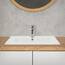 ML-Design Waschbecken aus Keramik Weiß 61x16,5x46 cm Eckig, Einbauwaschbecken mit Hahnloch und Überlauf, Aufsatzwaschbecken Einbauwaschtisch Waschschale Waschplatz Handwaschbecken, für das Badezimmer