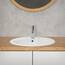 ML-Design Waschbecken aus Keramik Weiß glänzend 57x19,5x48,5cm Oval Einbauwaschbecken mit Hahnloch und Überlauf, Badezimmer Aufsatzwaschbecken Einbauwaschtisch Waschschale Waschplatz Handwaschbecken