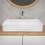 ML-Design Waschbecken aus Keramik in Weiß 68x38x12 cm Eckig inkl. Ablaufgarnitur, Moderne Aufsatzwaschbecken, Design Waschtisch Aufsatz-Waschschale Waschplatz Handwaschbecken, für Badezimmer/Gäste-WC