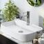 EMKE Waschbecken Aufsatzwaschbecken - Hängewaschbecken für Badezimmer & Gäste-WC - 70 × 40 × 11 cm Keramikwaschbecken Weiß