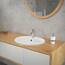 ML-Design Waschbecken aus Keramik Weiß glänzend 57x19,5x48,5cm Oval Einbauwaschbecken mit Hahnloch und Überlauf, Badezimmer Aufsatzwaschbecken Einbauwaschtisch Waschschale Waschplatz Handwaschbecken