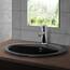 ML-Design Waschbecken aus Keramik Schwarz matt 57x48,5x19,5 cm Oval mit Ablaufgarnitur, Einbauwaschbecken mit Überlauf, Aufsatzwaschbecken Einbauwaschtisch Waschschale Handwaschbecken, für Badezimmer