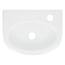 ECD Germany Waschbecken Keramik Weiß 335x255x130 mm, Hahnloch rechts, inkl. Ablaufgarnitur, Abgerundete Aufsatzbecken Aufsatzwaschbecken Aufsatzwaschtisch Badezimmer Waschtisch Waschschale Waschplatz