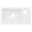 ECD Germany Waschbecken Waschtisch aus Keramik in Weiß 350x205x125 mm Eckig, Hahnloch rechts, Aufsatzbecken Aufsatzwaschbecken Handwaschbecken Aufsatzwaschtisch Waschschale Waschplatz Handwaschbecken
