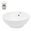 ECD Germany Design Waschbecken Waschtisch Ø 455 x 185 mm inkl. Ablaufgarnitur für Waschbecken mit Überlauf - Keramik Rund Weiß Aufsatzbecken Aufsatzwaschbecken Waschschale Aufsatzwaschtisch Spülbecken