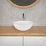 ECD Germany Waschbecken Waschtisch Ø 320 x 135 mm aus Keramik Rund Weiß - Aufsatzbecken Aufsatzwaschbecken Handwaschbecken Aufsatzwaschtisch Spülbecken Becken Wasserfall Waschschale Waschschüssel