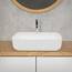ECD Germany Design Waschbecken Waschtisch 505x395x135 mm aus Keramik Weiß - Aufsatzbecken Aufsatzwaschbecken Handwaschbecken Aufsatzwaschtisch Spülbecken Becken Wasserfall Waschschale Waschschüssel