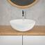 ECD Germany Waschbecken Waschtisch Ø 400 x 147 mm aus Keramik Rund Weiß - Aufsatzbecken Aufsatzwaschbecken Handwaschbecken Aufsatzwaschtisch Spülbecken Becken Wasserfall Waschschale Waschschüssel