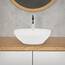 ECD Germany Waschbecken Waschtisch ca. 410 x 330 x 142 mm aus Keramik Weiß Aufsatzbecken Aufsatzwaschbecken Handwaschbecken Aufsatzwaschtisch Spülbecken Becken Wasserfall Waschschale Waschschüssel