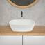 ECD Germany Waschbecken Waschtisch 405 x 405 x 140 mm aus Keramik Weiß - Aufsatzbecken Aufsatzwaschbecken Handwaschbecken Aufsatzwaschtisch Spülbecken Becken Wasserfall Waschschale Waschschüssel