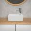 ECD Germany Waschbecken Waschtisch aus Keramik in Weiß 350x205x125 mm Eckig, Hahnloch rechts, Aufsatzbecken Aufsatzwaschbecken Handwaschbecken Aufsatzwaschtisch Waschschale Waschplatz Handwaschbecken