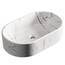 Planetmöbel Aquil Elegant Waschbecken Oval | Aufsatzwaschbecken für Badezimmer und Gäste-WC | Handwaschbecken ohne Hahnloch und Überlauf | Marmor Weiß, 55 x 34 x 14 cm