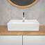 ECD Germany Waschbecken Waschtisch 515x360x130 mm aus Keramik Eckig Weiß - Aufsatzbecken Aufsatzwaschbecken Handwaschbecken Aufsatzwaschtisch Spülbecken Becken Wasserfall Waschschale Waschschüssel