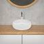 ECD Germany Waschbecken Waschtisch Ø 350 x 120 mm aus Keramik Rund Weiß - Aufsatzbecken Aufsatzwaschbecken Handwaschbecken Aufsatzwaschtisch Spülbecken Becken Wasserfall Waschschale Waschschüssel