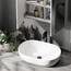 Planetmöbel Aquil Deluxe Waschbecken Oval | Aufsatzwaschbecken für Badezimmer und Gäste-WC | Handwaschbecken ohne Hahnloch und Überlauf | weiß, 60 x 40 x15 cm