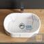 Planetmöbel Aquil Elegant Waschbecken Oval | Aufsatzwaschbecken für Badezimmer und Gäste-WC | Handwaschbecken ohne Hahnloch und Überlauf | Marmor Weiß, 55 x 34 x 14 cm