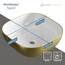 Planetmöbel Aquil Deluxe Waschbecken Oval | Aufsatzwaschbecken für Badezimmer und Gäste-WC | Handwaschbecken ohne Hahnloch und Überlauf | Gold Weiß, 42,5 x 42,5 x 14 cm