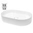 ECD Germany Waschbecken Waschtisch 605x380x125 mm Keramik Oval Weiß inkl. Ablaufgarnitur für Waschbecken ohne Überlauf Aufsatzbecken Aufsatzwaschbecken Aufsatzwaschtisch Waschschale Spülbecken Becken