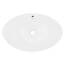 ECD Germany Waschbecken Waschtisch 590x390x200 mm Oval Keramik Weiß inkl. Ablaufgarnitur für Waschbecken mit Überlauf Aufsatzbecken Aufsatzwaschbecken Aufsatzwaschtisch Waschschale Spülbecken Becken
