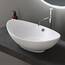 doporro Waschbecken Oval Aufsatzwaschbecken Bad 59x38x19cm Brüssel 818 | Lotuseffekt durch Nanoversiegelung | Aufsatzwaschbecken aus Keramik in Weiß Matt