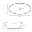 ECD Germany Waschbecken Waschtisch 590x390x200 mm Keramik Oval Weiß inkl. Ablaufgarnitur für Waschbecken mit Überlauf Aufsatzbecken Aufsatzwaschbecken Aufsatzwaschtisch Waschschale Spülbecken Becken