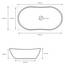 ECD Germany Design Waschbecken Waschtisch 640 x 365 x 130 mm aus Keramik Weiß - Aufsatzbecken Aufsatzwaschbecken Handwaschbecken Aufsatzwaschtisch Spülbecken Wasserfall Waschschale Waschschüssel